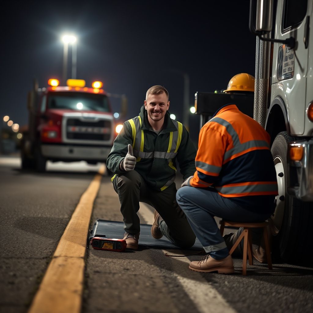 A Snappy Towing technician safely securing a vehicle onto a flatbed tow truck on a street in Lincoln, California.