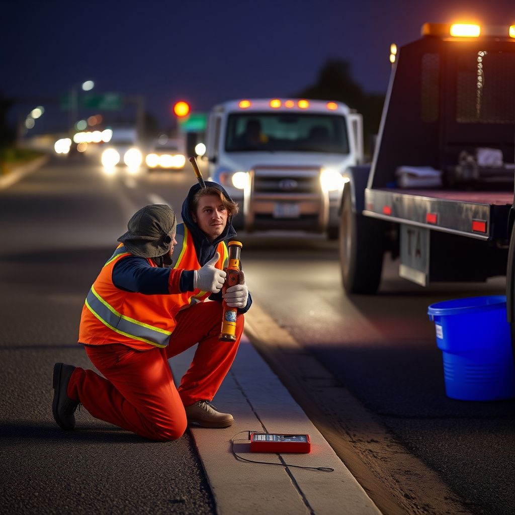 A Snappy Towing tow truck driver speaking with a customer next to a disabled car on a sunny road in Galt, California.